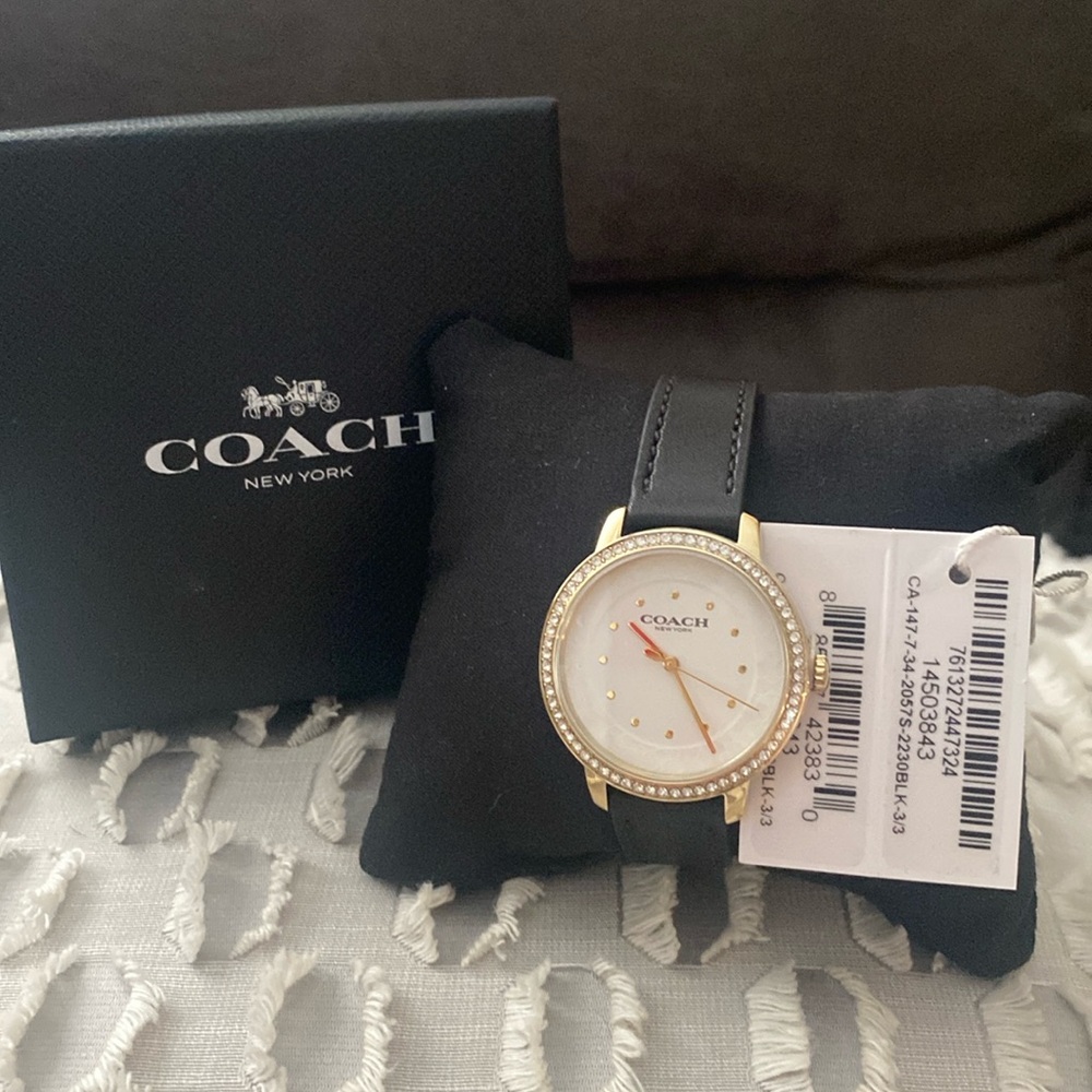 Coach Watch with Black leather band